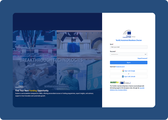Investment Readiness Assessment Web-Portal (E-Checker Tool) for SMEs